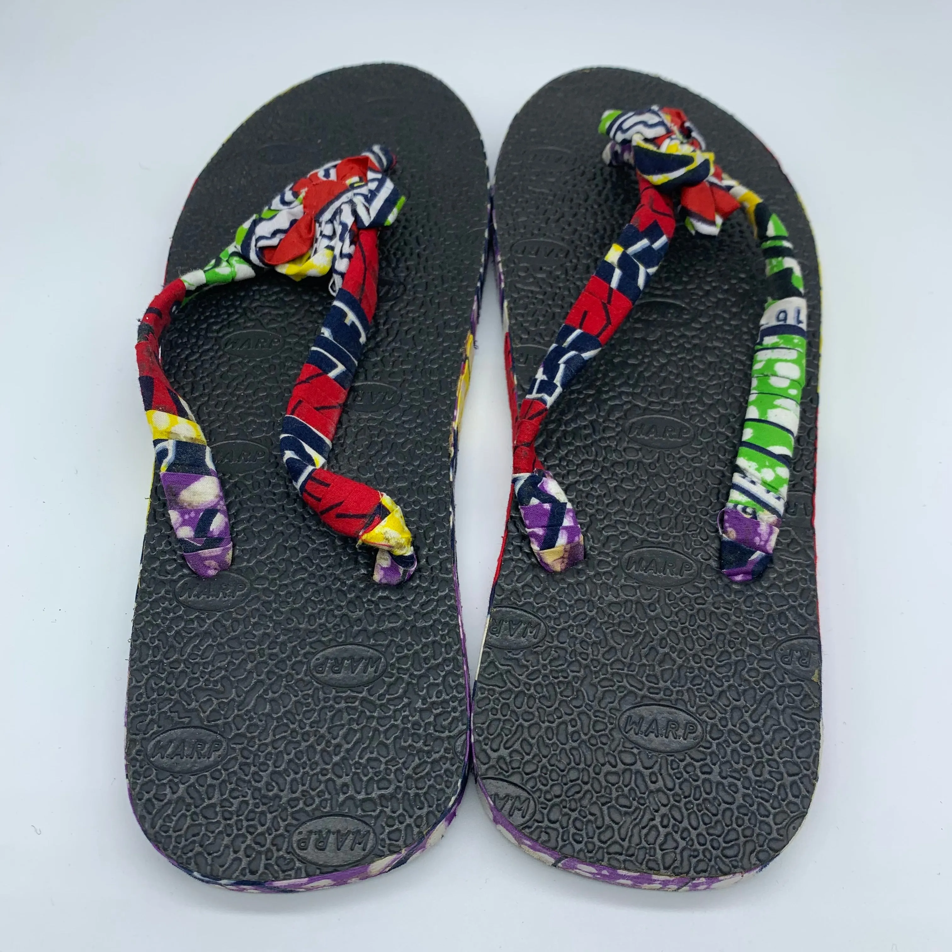 African Print Flip Plop- Flower #2 Red Variation Sz 10.5