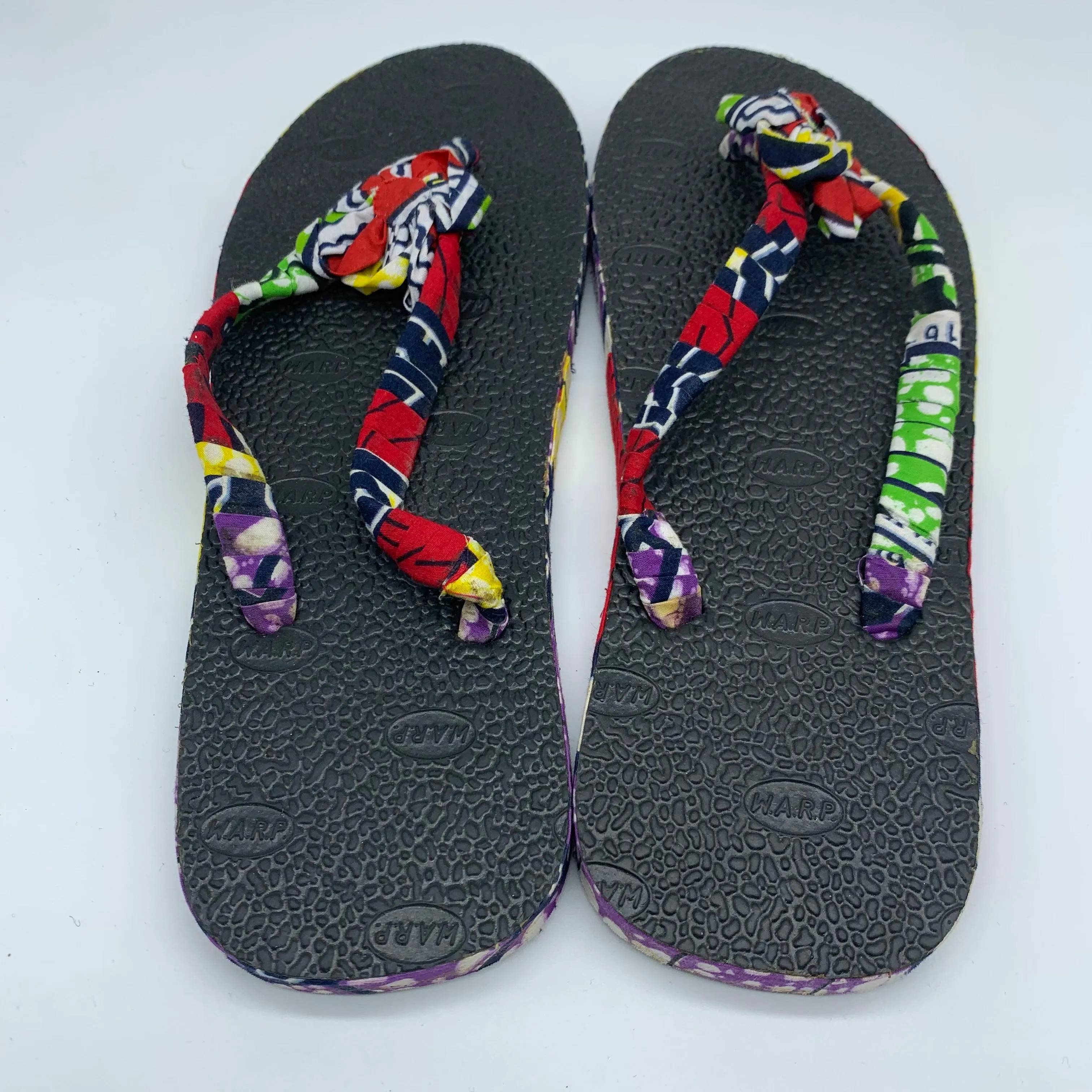 African Print Flip Plop- Flower #2 Red Variation Sz 10.5