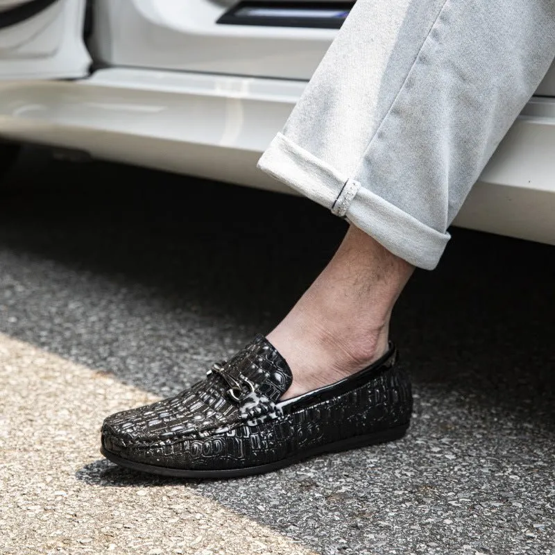 AlliTex Breathable Slip-On Loafers: Classy Alligator Texture