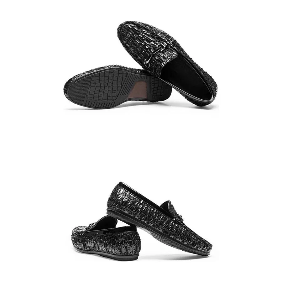 AlliTex Breathable Slip-On Loafers: Classy Alligator Texture