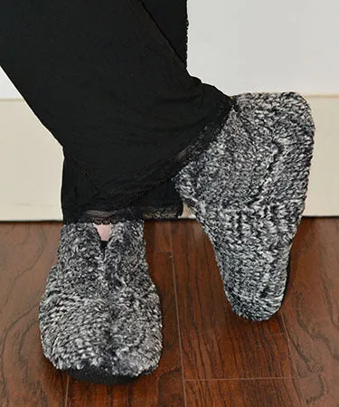 Bootie Slipper - Luxury Faux Fur in Calico (One Small Left!)