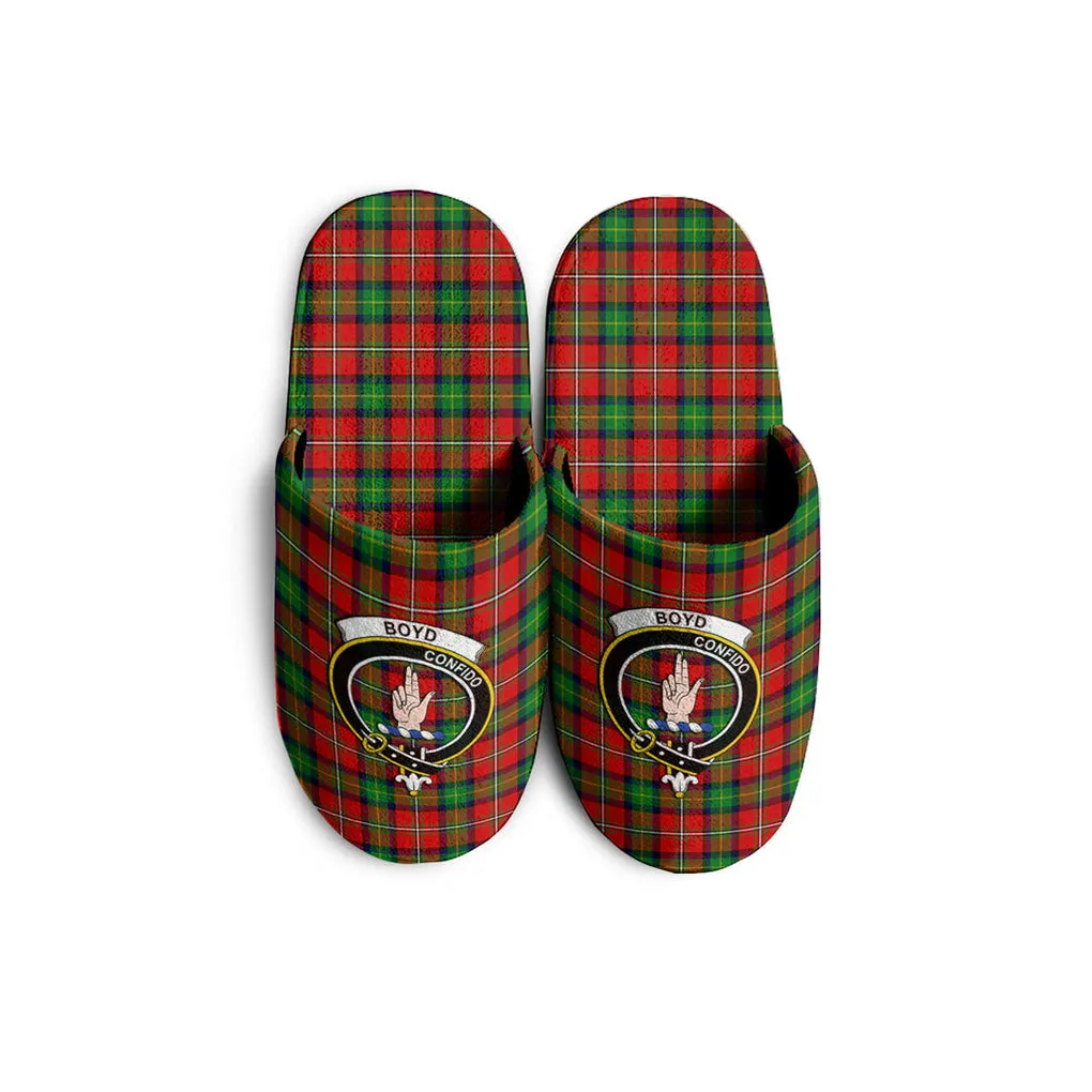 Boyd Tartan Home Slippers with Family Crest