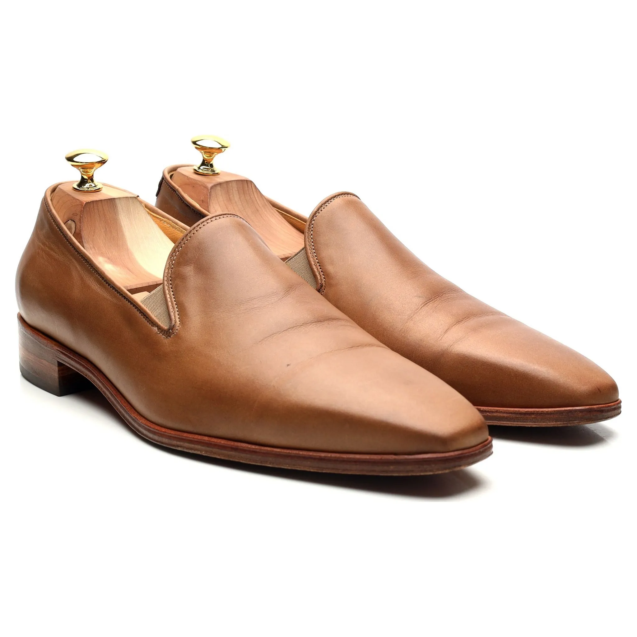 Brown Leather Slip On Loafers UK 10