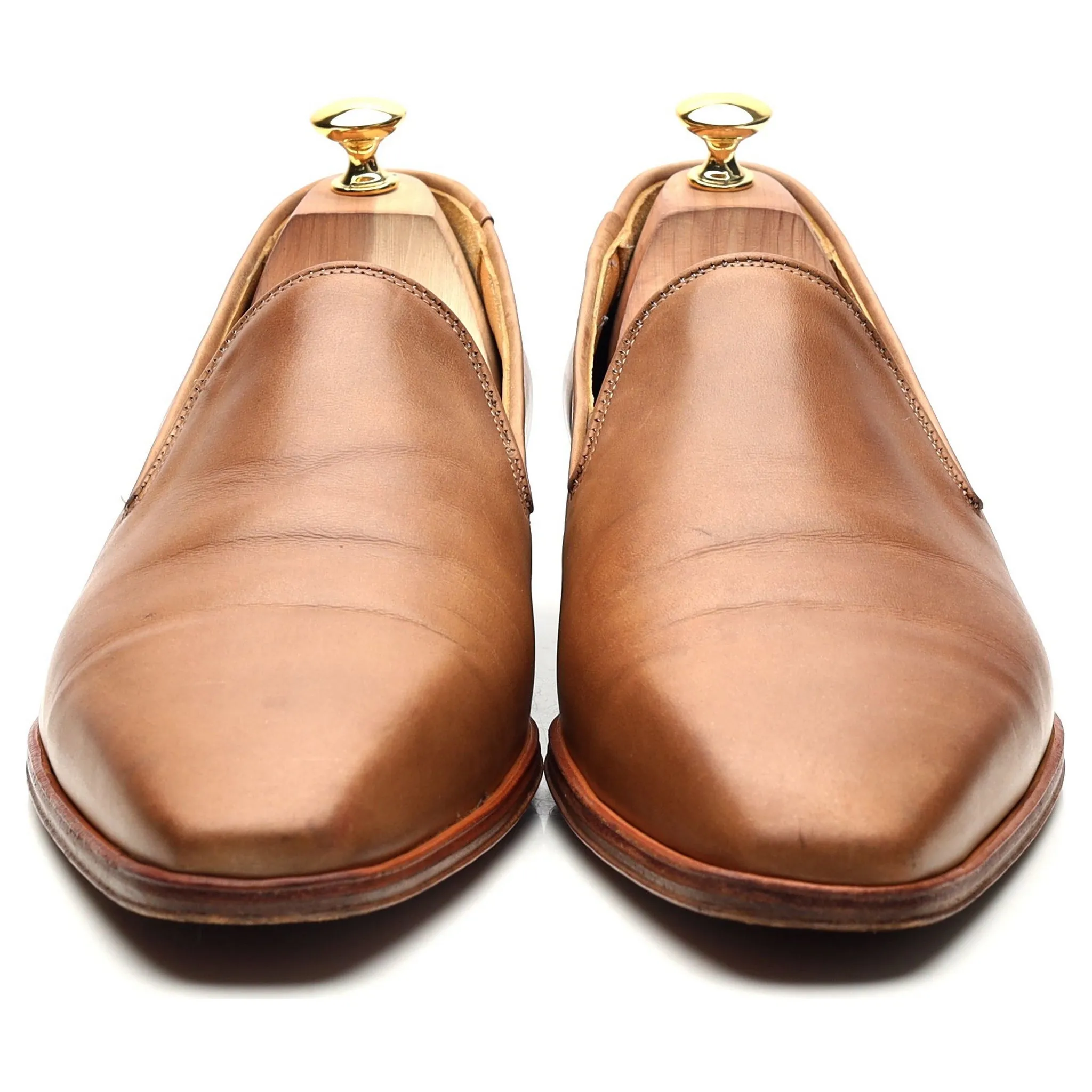 Brown Leather Slip On Loafers UK 10