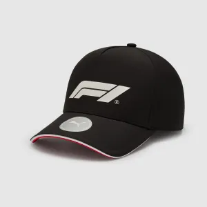 Formula 1 Tech Collection F1 Puma Large Logo Baseball Hat- Black/White/Red