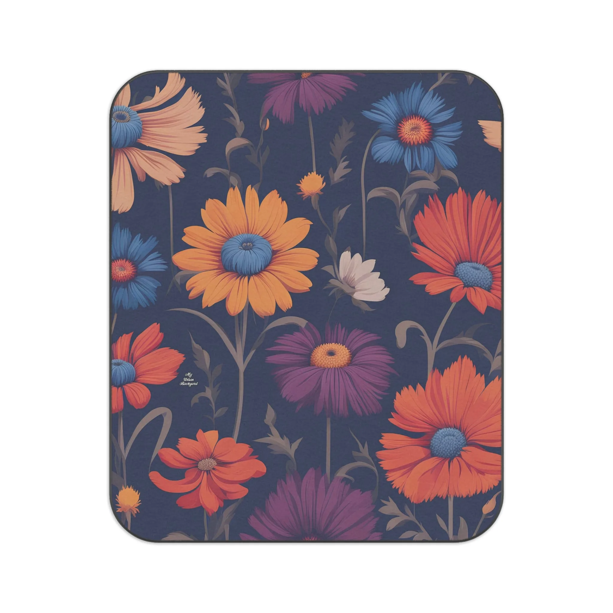 Fun Wildflowers, Cozy Outdoor Picnic Blanket, Water-Resistant Bottom, 51" × 61"