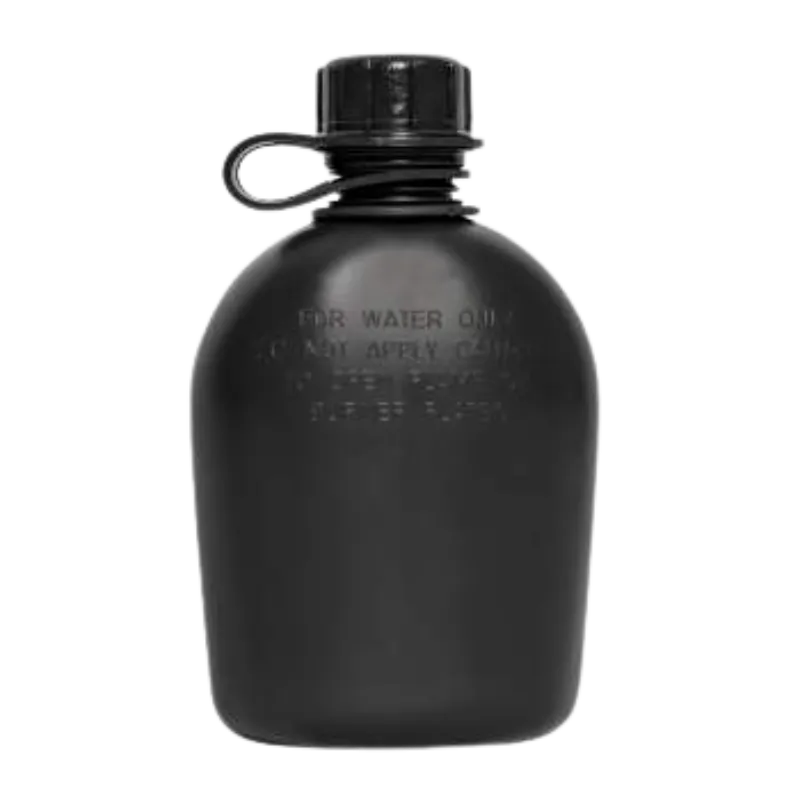 Genuine G.I. 3 Piece 1 Quart Plastic Canteen | Black, Olive