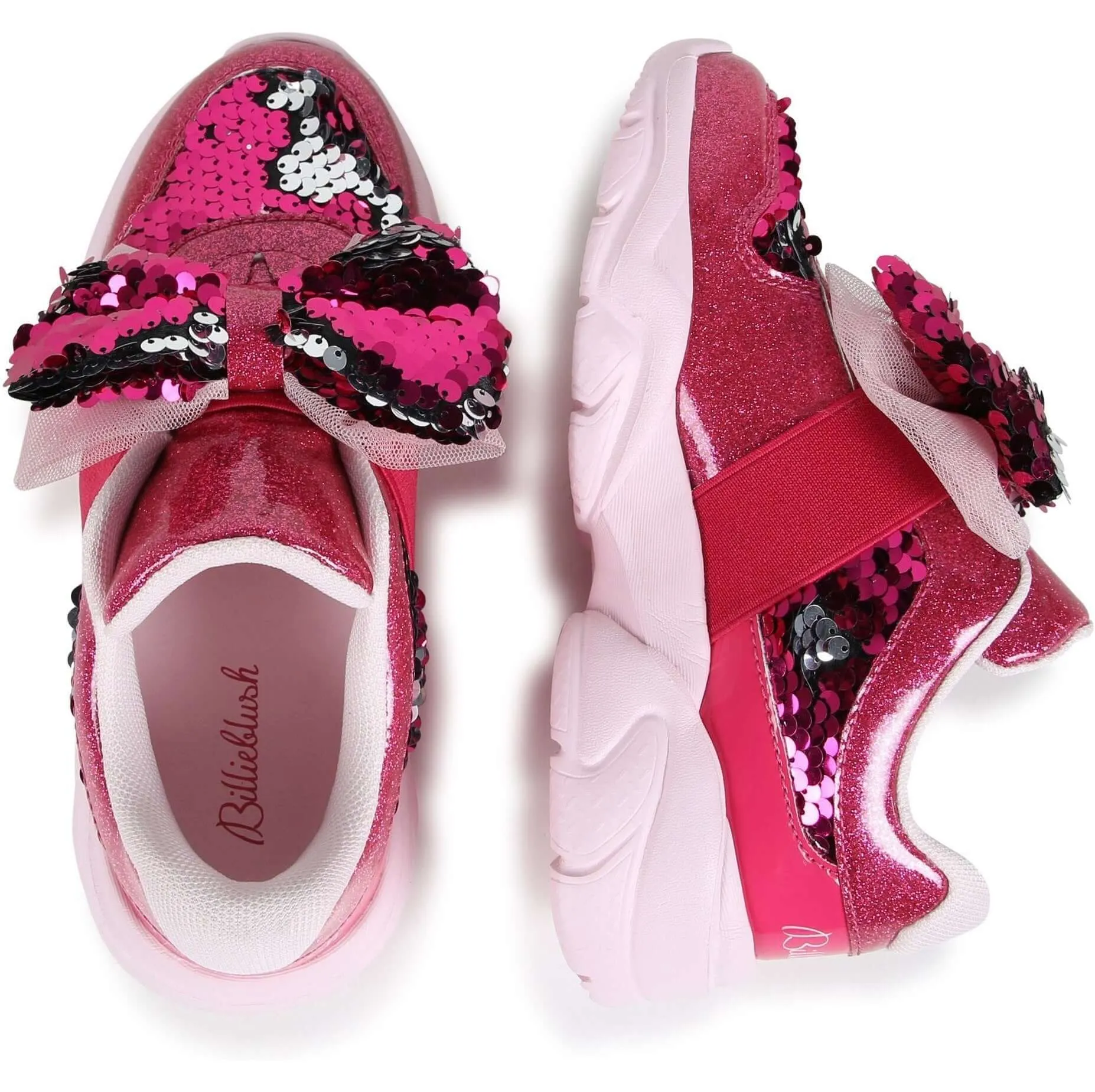 Girls Pink Bow Trainers