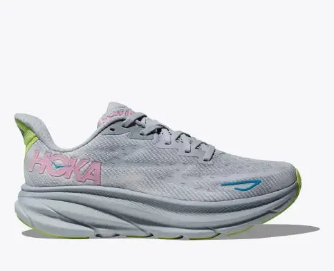 Hoka Clifton 9 B Womens Running Shoe-Gull/Sea Ice