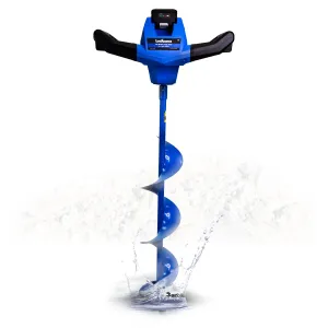 Ice Auger Power Head w/Steel 8"x39" Bit Heavy Duty Eco-Friendly Ice Drilling for Ice Fishing