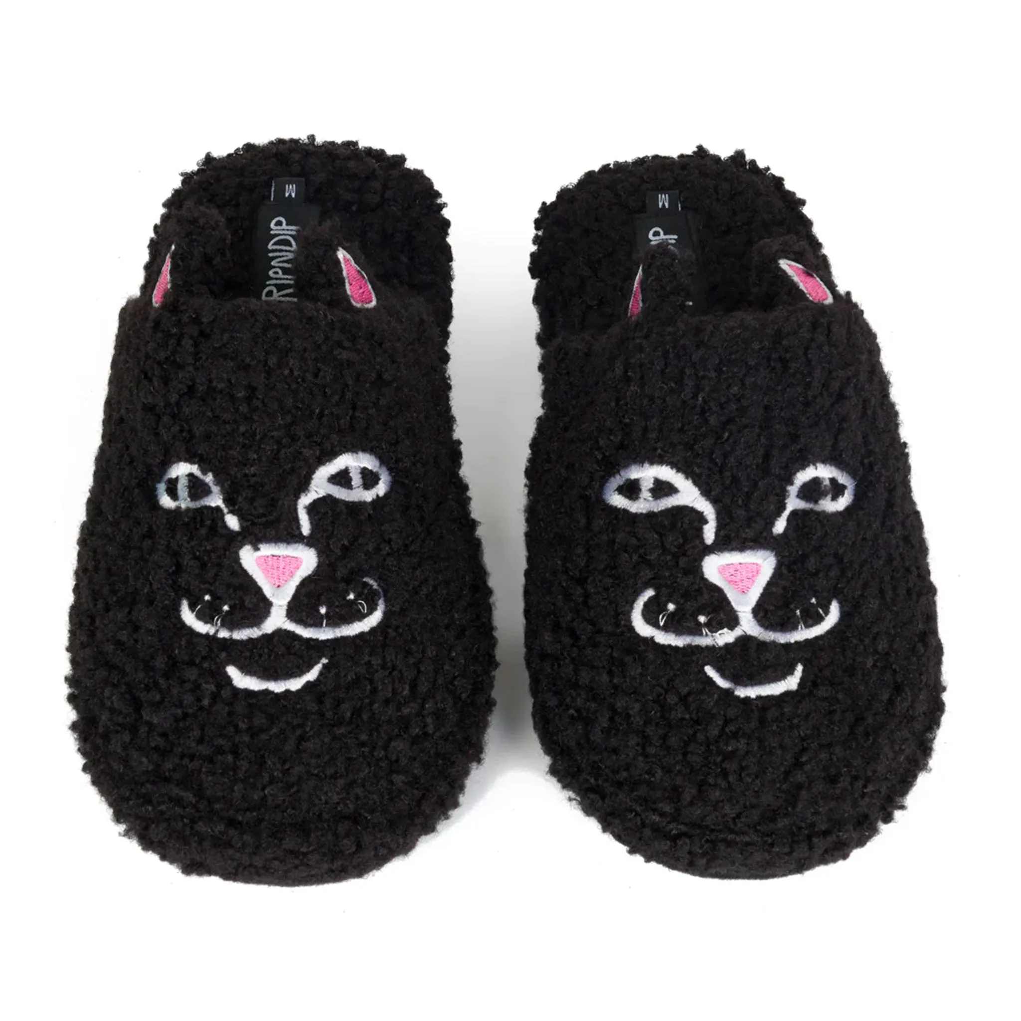 Jerm Face Fuzzy House Slippers (Black)