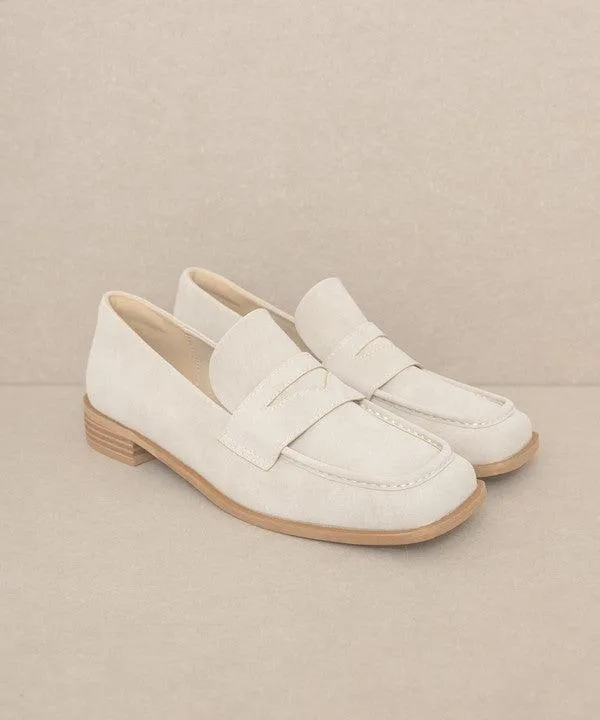 June Square Toe Penny Loafers