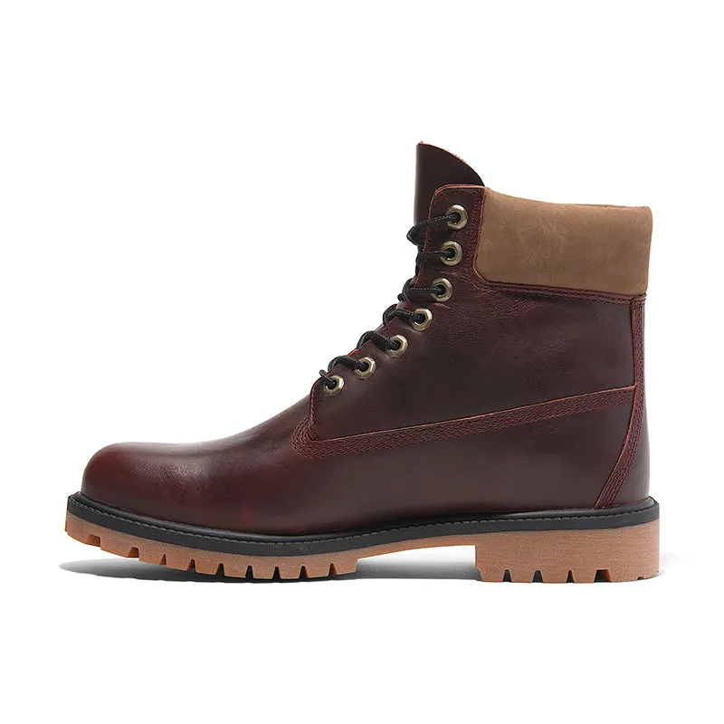 Men's 6" Premium Waterproof Burgundy Full Grain