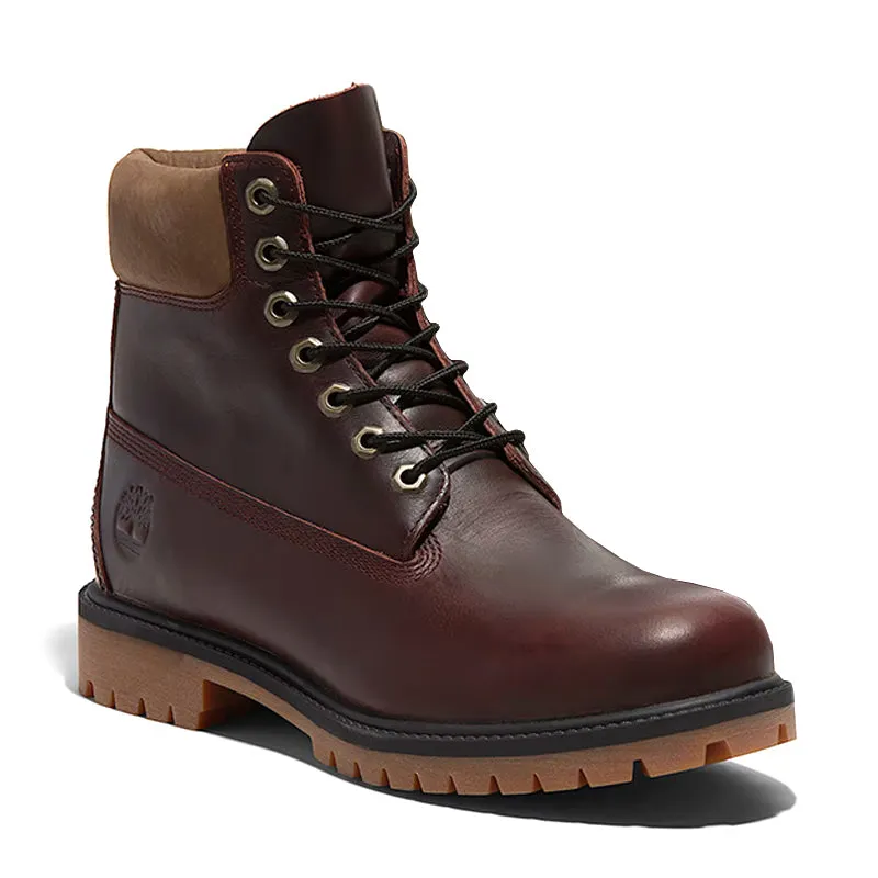 Men's 6" Premium Waterproof Burgundy Full Grain