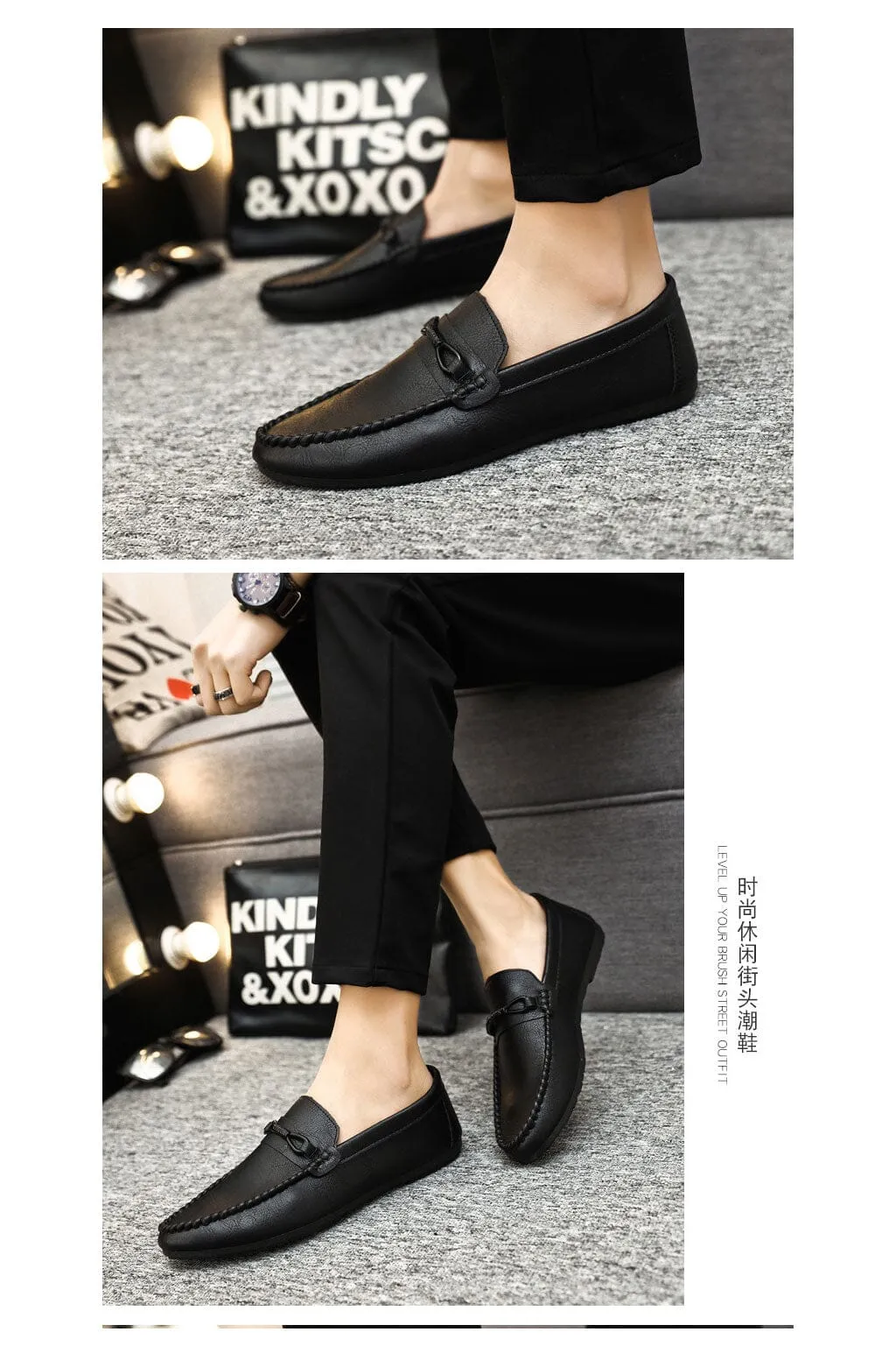 Men's Premium Texture Slip On Loafers