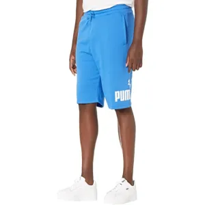 PUMA BIG FLEECE LOGO 10 SHORTS - Men’s- NEBULAS BLUE - PUMA WHITE