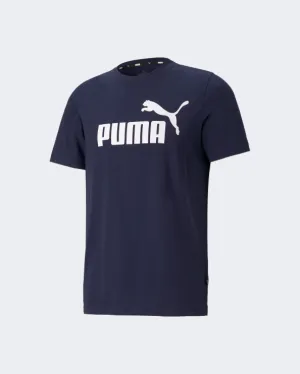 Puma Essentials Logo Men Lifestyle T-Shirt  Navy