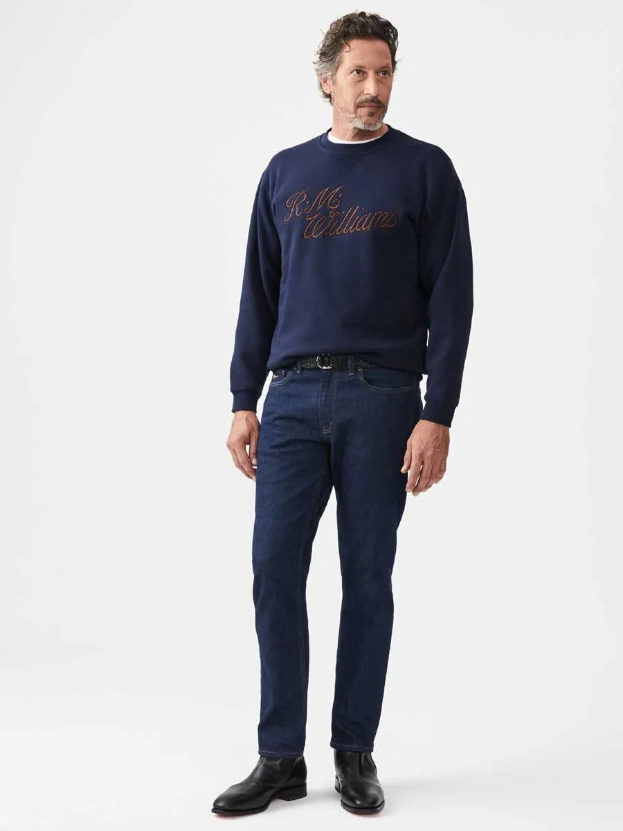 RM WILLIAMS Script Crew Neck Jumper - Men's - Navy