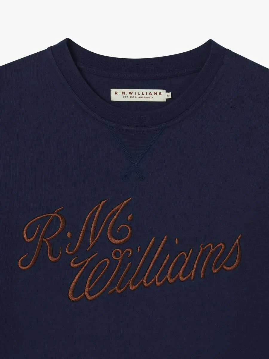 RM WILLIAMS Script Crew Neck Jumper - Men's - Navy