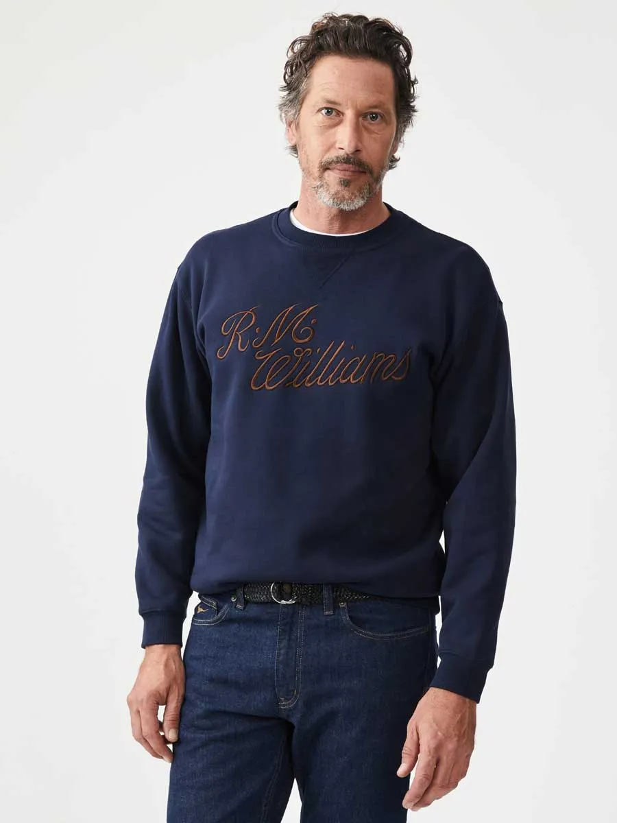 RM WILLIAMS Script Crew Neck Jumper - Men's - Navy