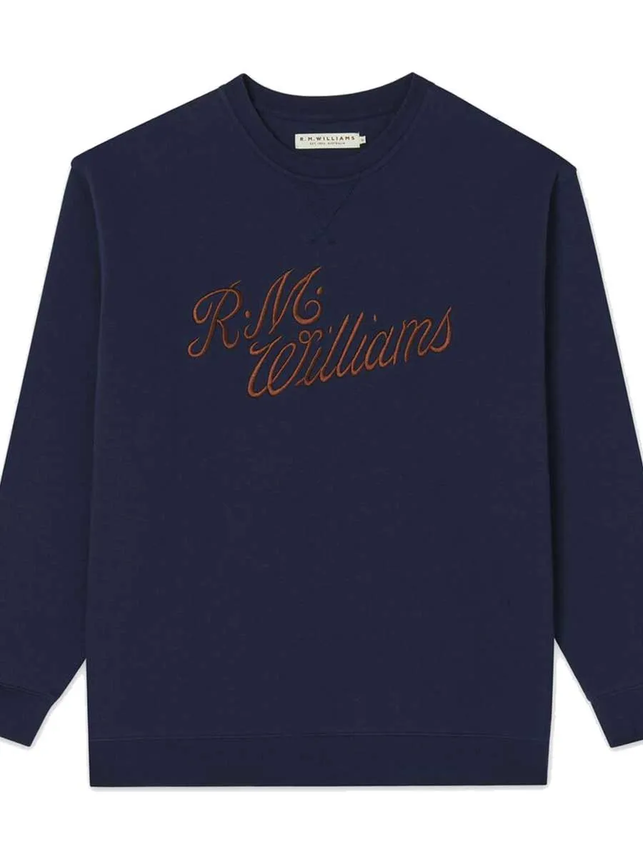 RM WILLIAMS Script Crew Neck Jumper - Men's - Navy