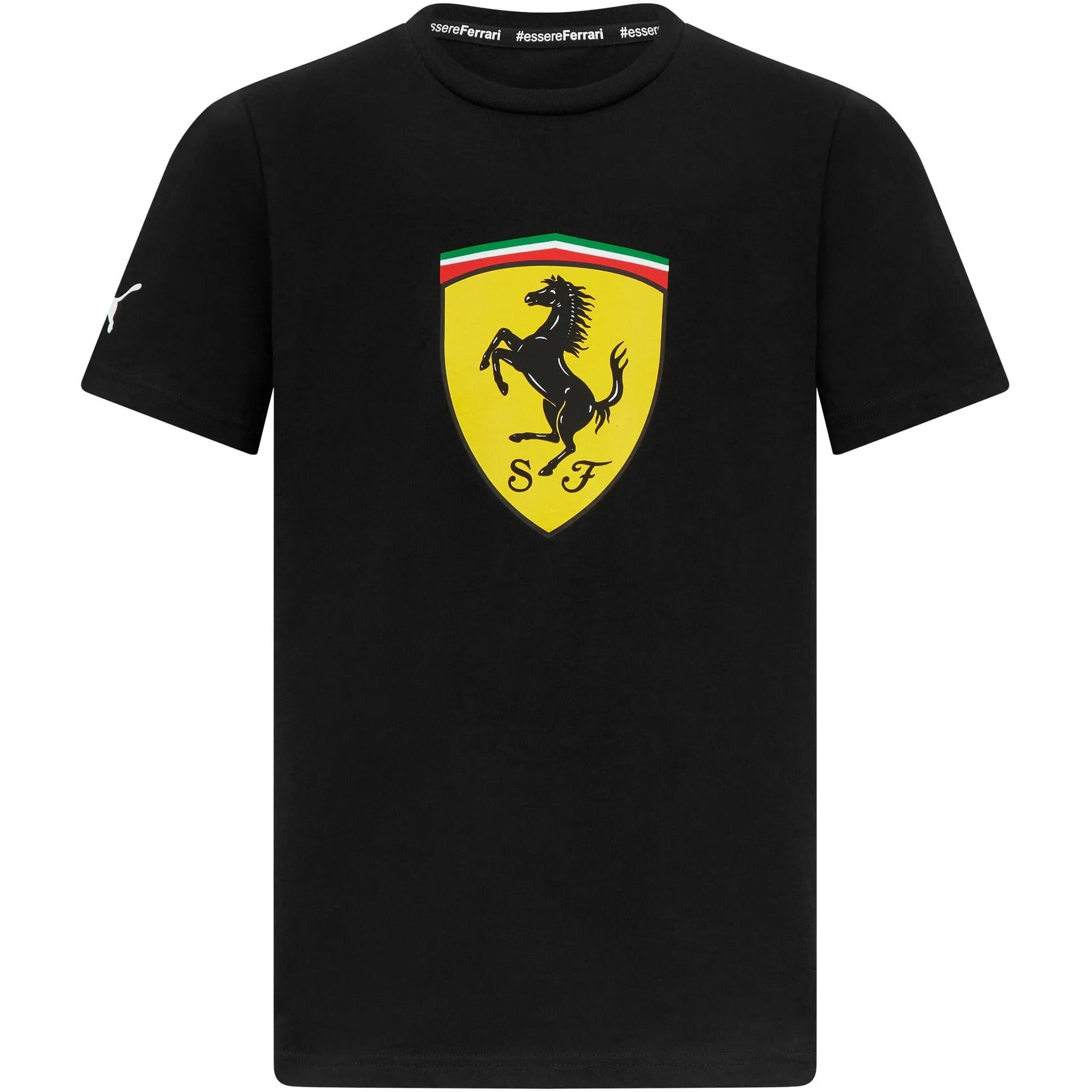 Scuderia Ferrari Kids Puma Large Shield Logo T-Shirt- Youth Red/Black