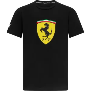 Scuderia Ferrari Kids Puma Large Shield Logo T-Shirt- Youth Red/Black