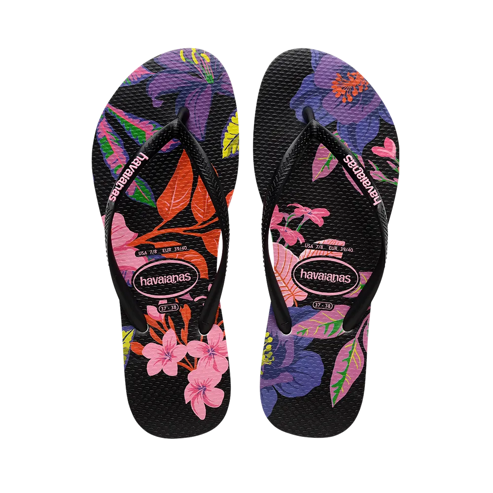 Slim Floral Colors Flip Flops