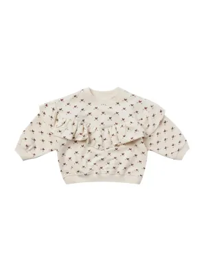 Sweatshirt | Fleece Hearts Ruffle | Quincy Mae