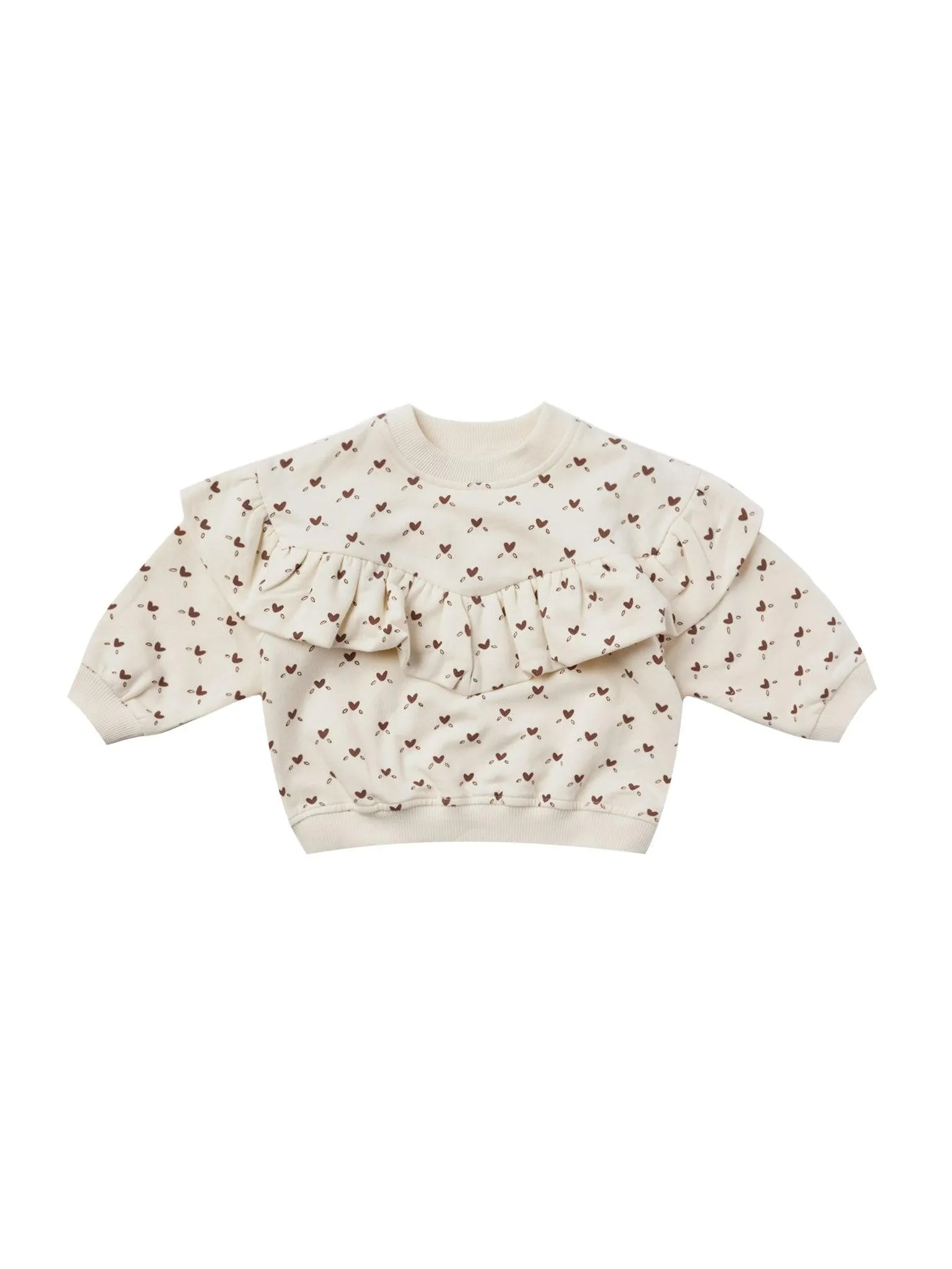 Sweatshirt | Fleece Hearts Ruffle | Quincy Mae