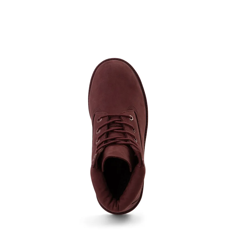 Timberland 6 IN F/L FLD BT Youth’s - BURGUNDY NUBUCK