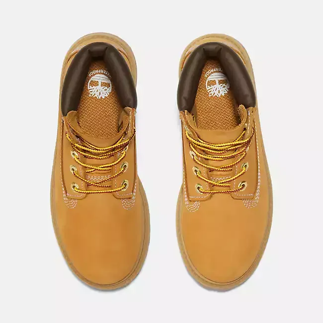 Timberland Kid's Junior Premium 6 Inch Waterproof Boot Shoes - Wheat Nubuck