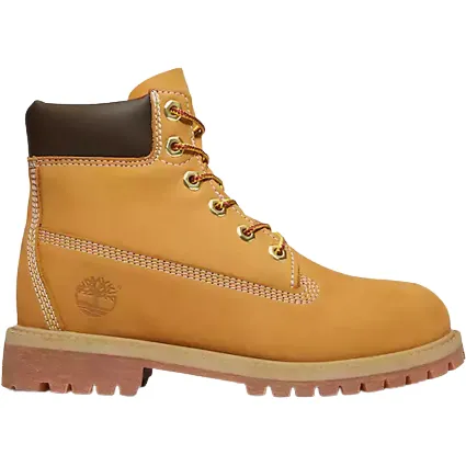 Timberland Kid's Junior Premium 6 Inch Waterproof Boot Shoes - Wheat Nubuck