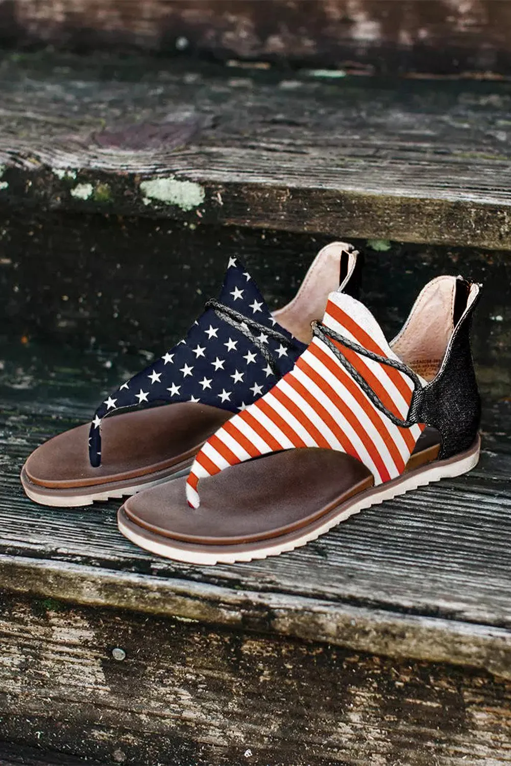 USA Flag Flip-Flop Sandals for Women Summer Beach Flat Sandals