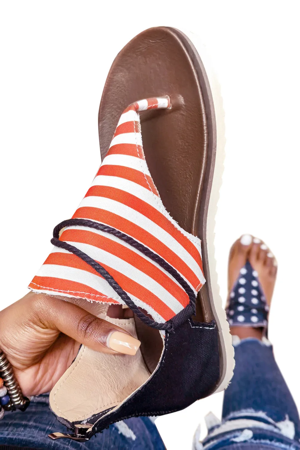 USA Flag Flip-Flop Sandals for Women Summer Beach Flat Sandals