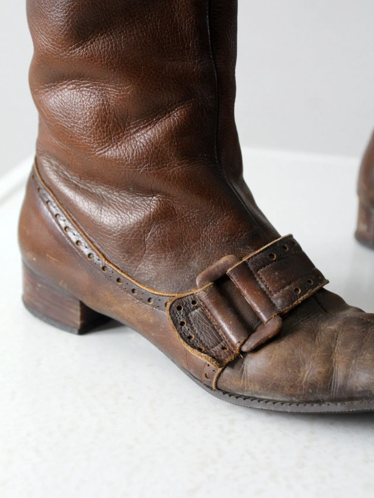 vintage 60s Joyce fleece lined tall leather boots