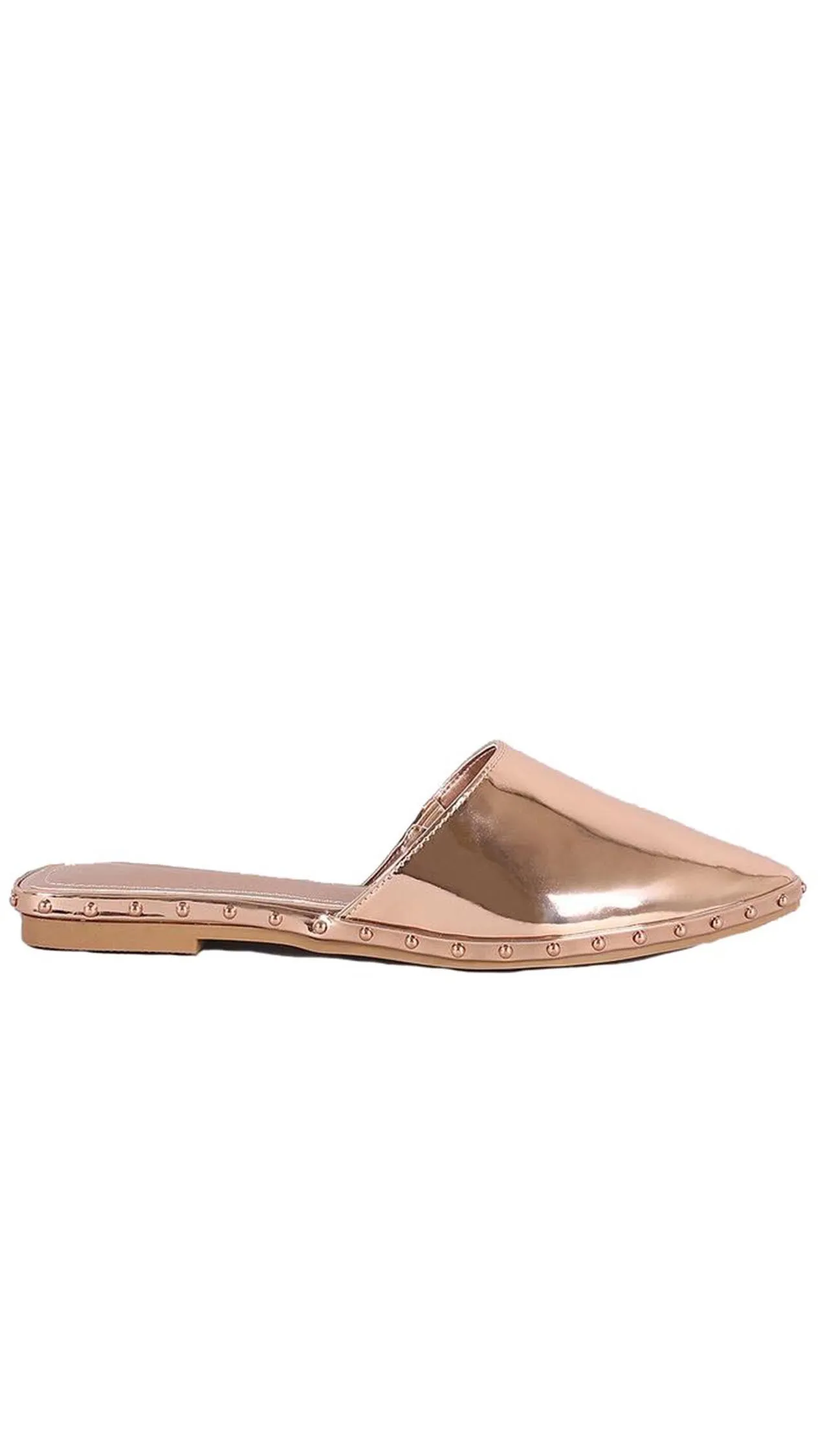 Watts Studded Loafer Slides Rose Gold