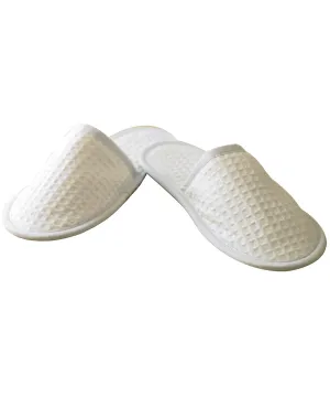 White - Waffle mule slippers