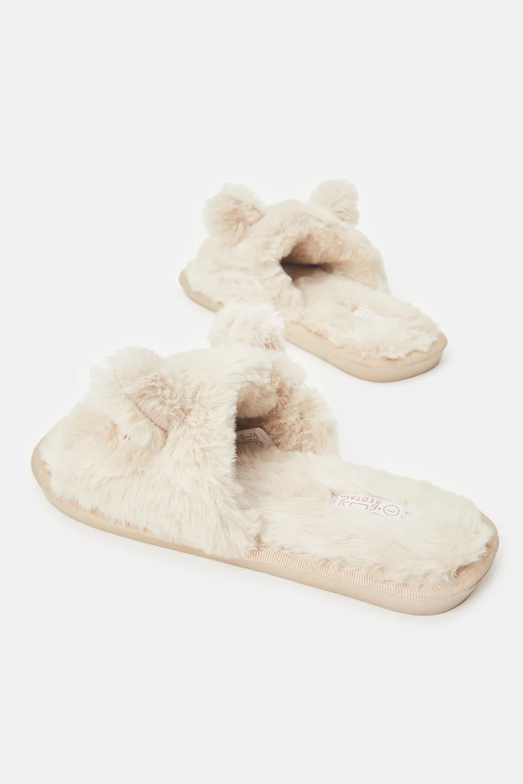 Women Taupe Animal Face Slipper