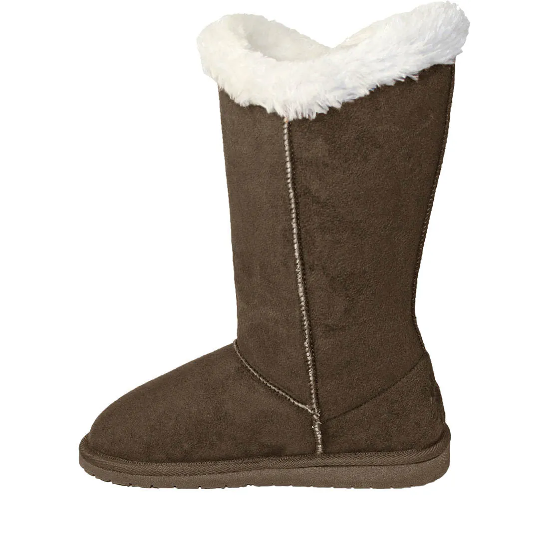 Women's 13-inch Side Tie Microfiber Boots - Chocolate