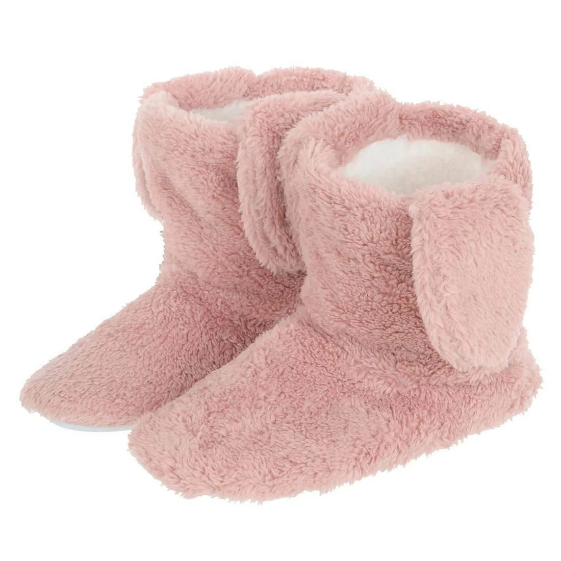 Womens Bunny Ear Booties Sherpa Fleece Lining Slipper Boots